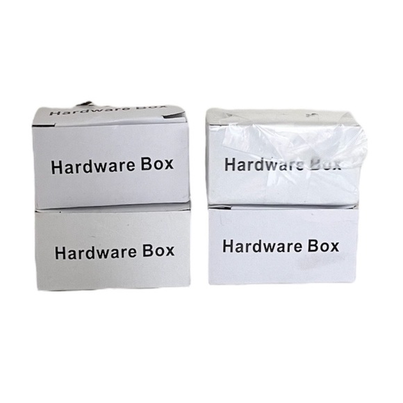 Small Hardware Boxes Bundle of 4 Metal Screws and Plastic Brackets - Picture 2 of 7